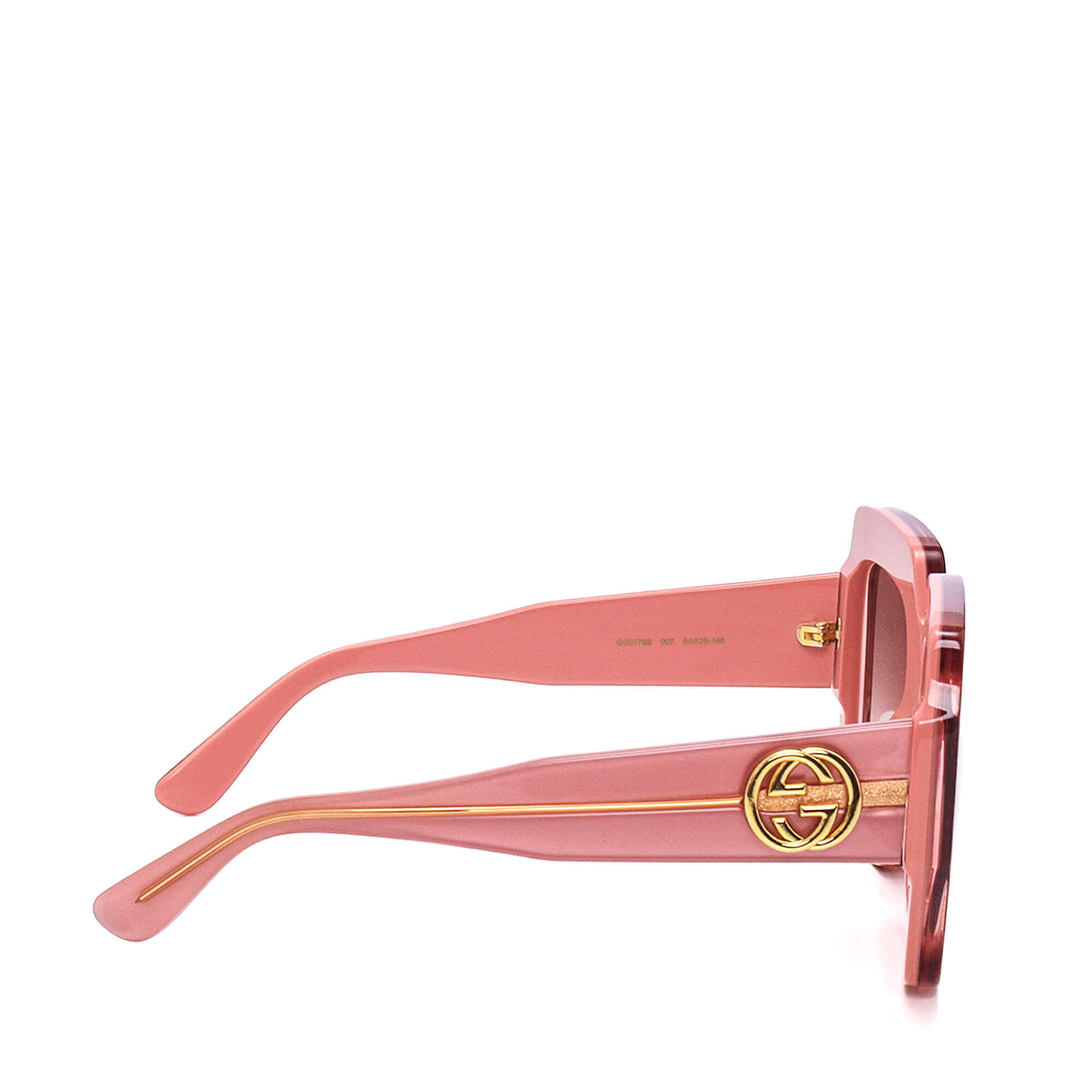 Gucci - Pink Acetate Interlocking G Logo Oversized Square Sunglasses